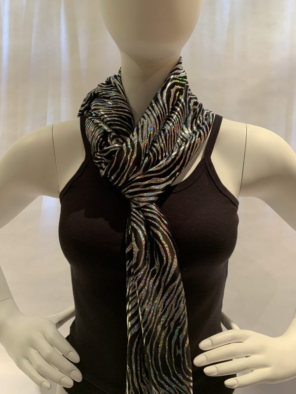 metallic-zebra-stripe-tied-scarf