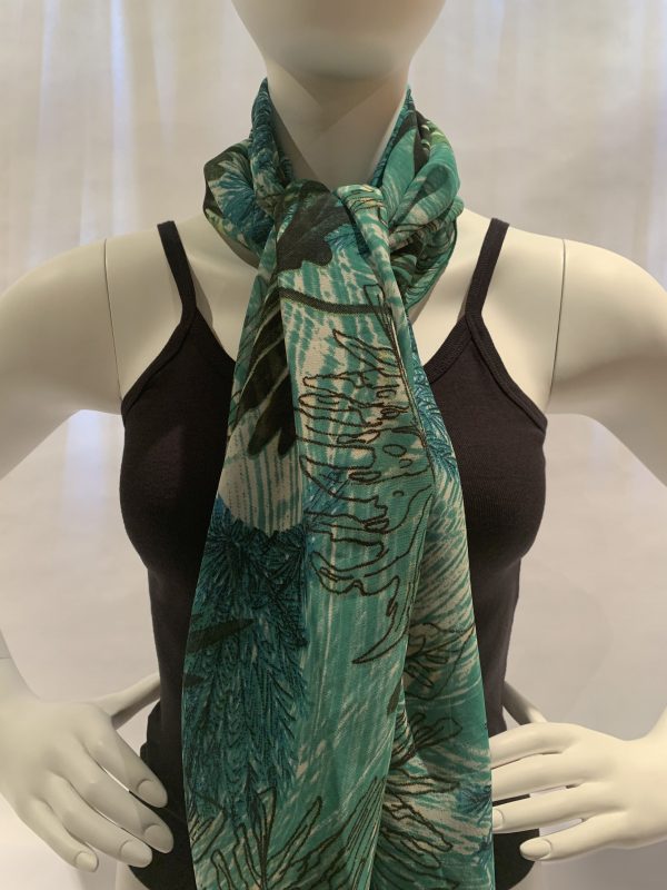 abstract-green-plant-print-tied-scarf