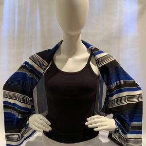 black-blue-white-multi-stripes-bolero-shrug