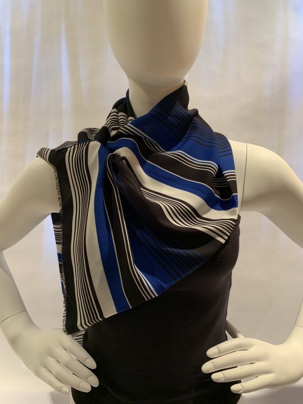 black-blue-white-multi-stripes-draped-scarf