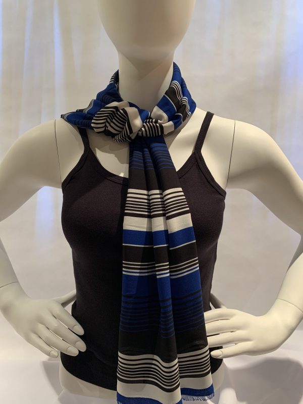 black-blue-white-multi-stripes-tied-scarf