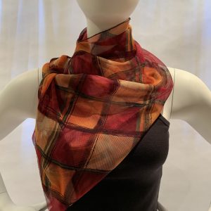 brown-orange-wine-checkered-print-draped-scarf