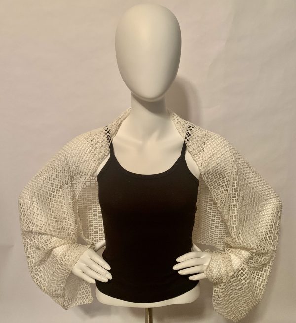 lace cream honeycomb bolero shrug