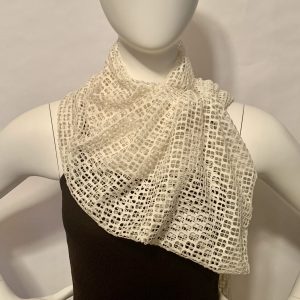 lace cream honeycomb draped scarf