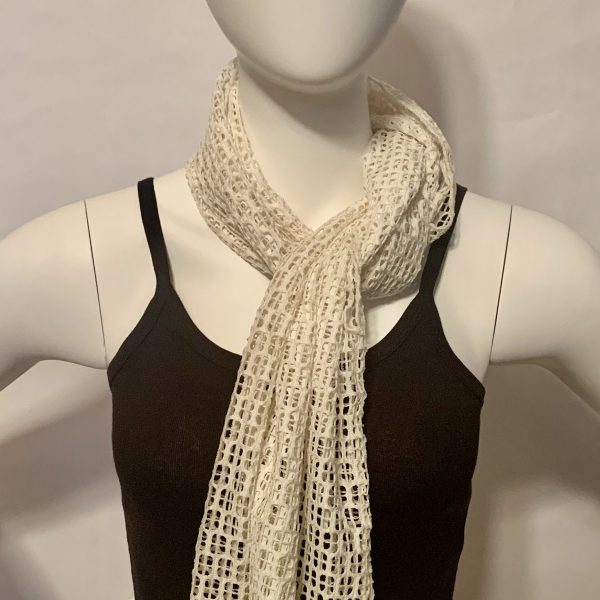 lace cream honeycomb tied scarf