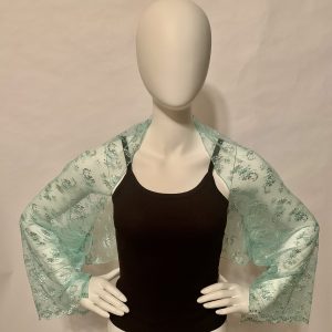 lace lt-green silver floral pattern bolero shrug