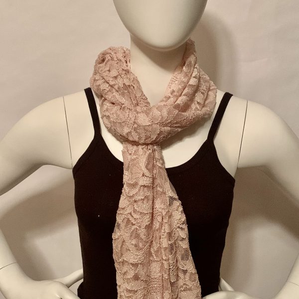 lace pastel pink floral silver sparkles tied scarf