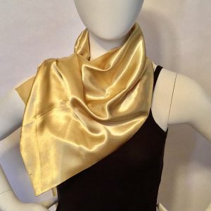 satin gold draped scarf