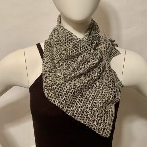 lace-white-silver-hunter-green-stitch-draped-scarf