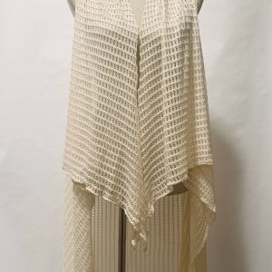 beige crochet knit vest