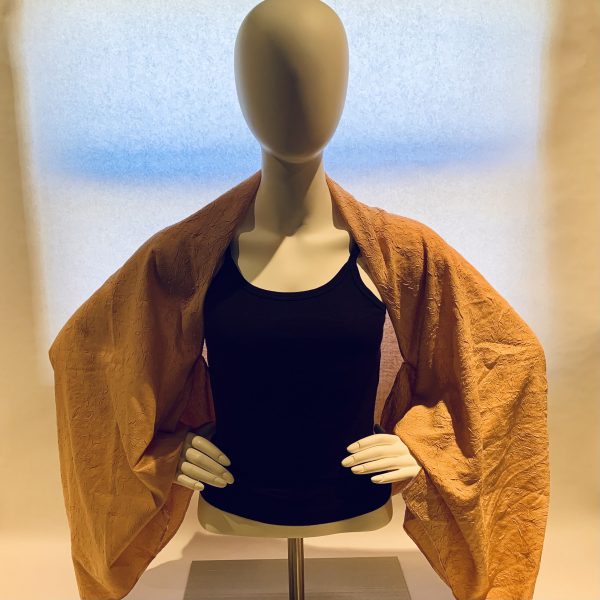 peach crinkle crepe bolero jacket