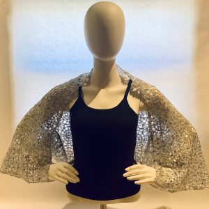 silver open weave sequin shrug